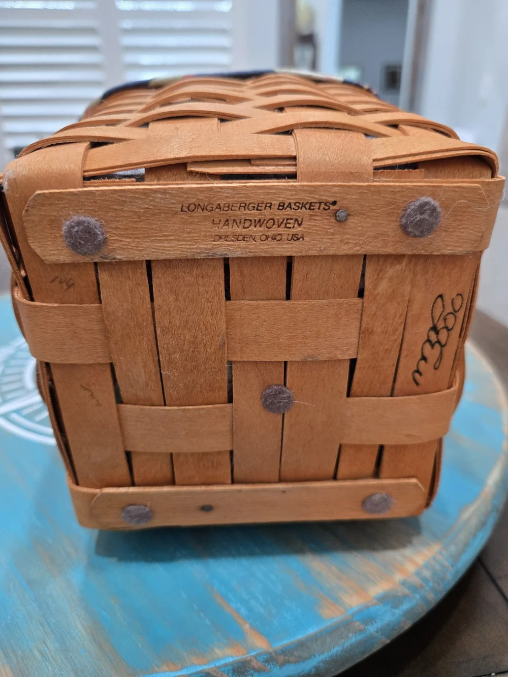 Longaberger Tall Tissue Basket And Liner.